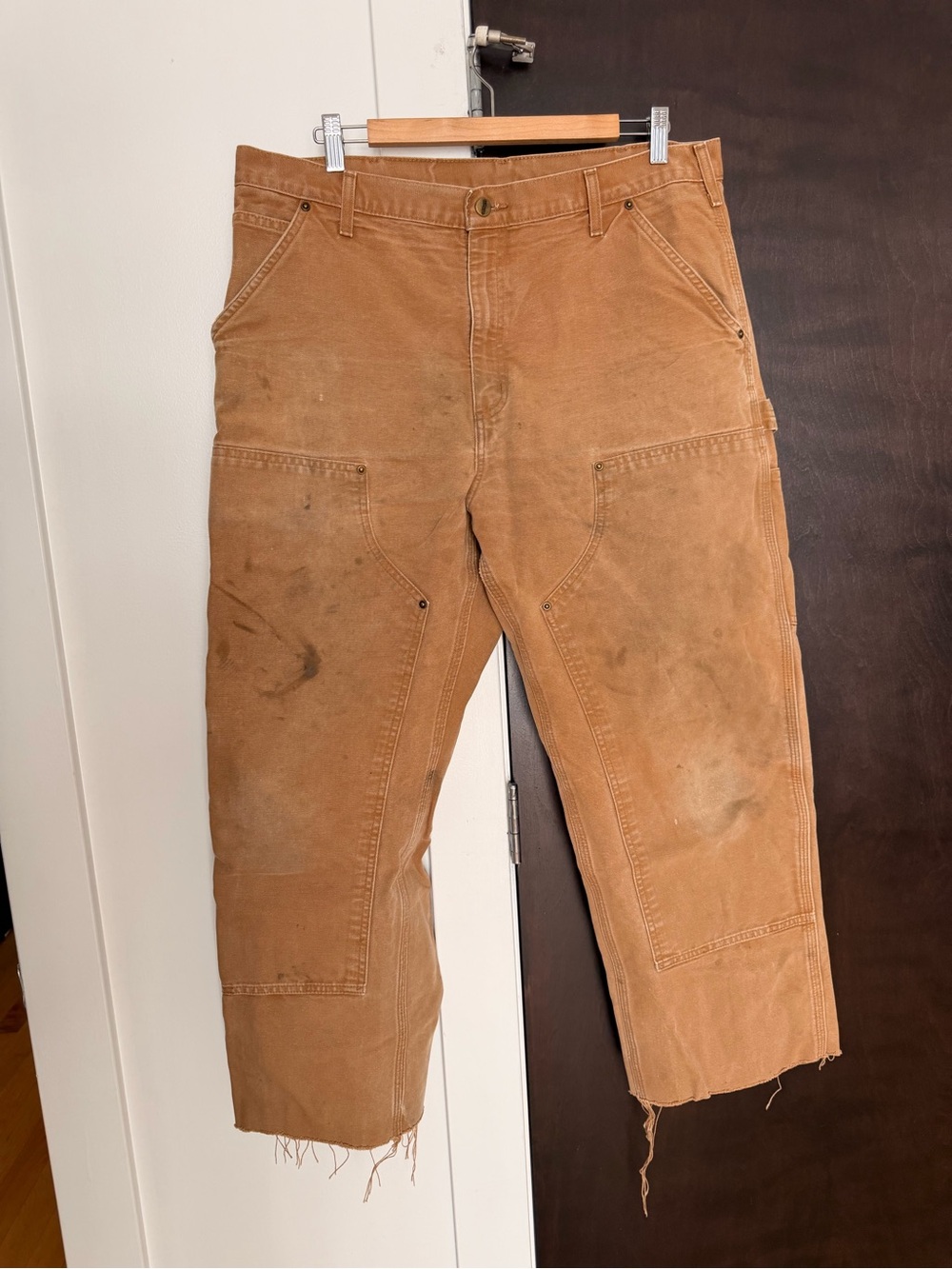 Carhartt Double Knee Mens Pants 36 x 27 Cropped